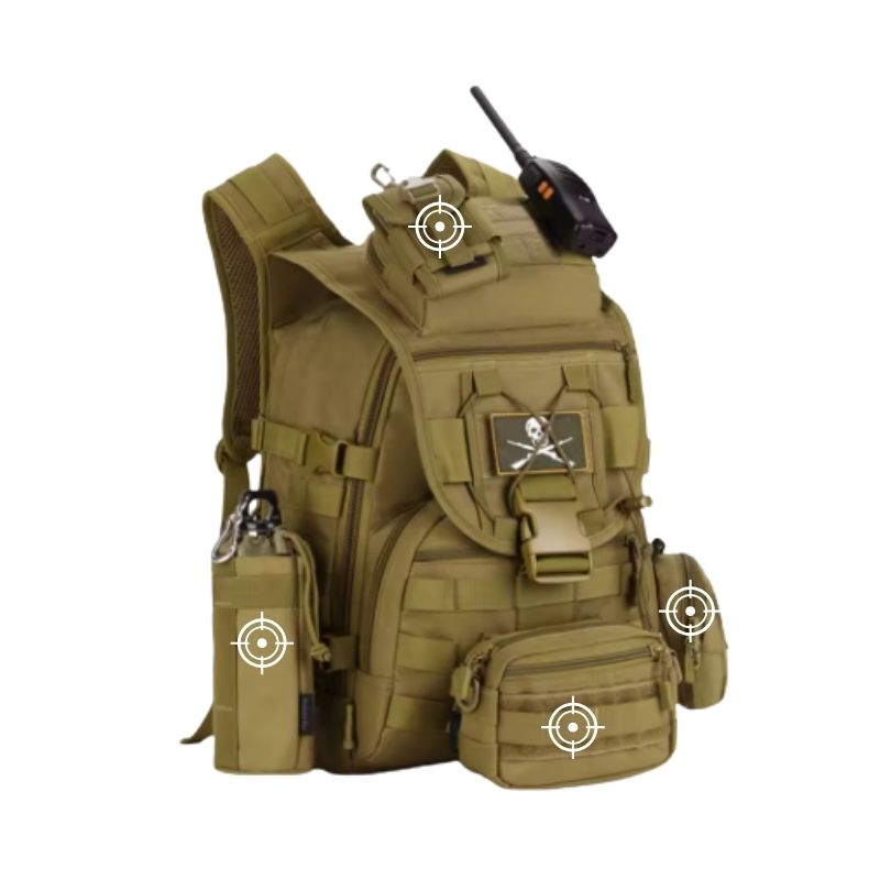 Sac à Dos Tactique 40L – MOLLE – Nylon, Respirant | Pour Randonnée, EDC et outdoor – BLK – vue 2