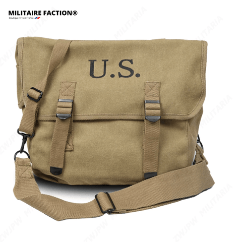 musette militaire de l'armée américaine, de couleur sable, avec une anse réglable