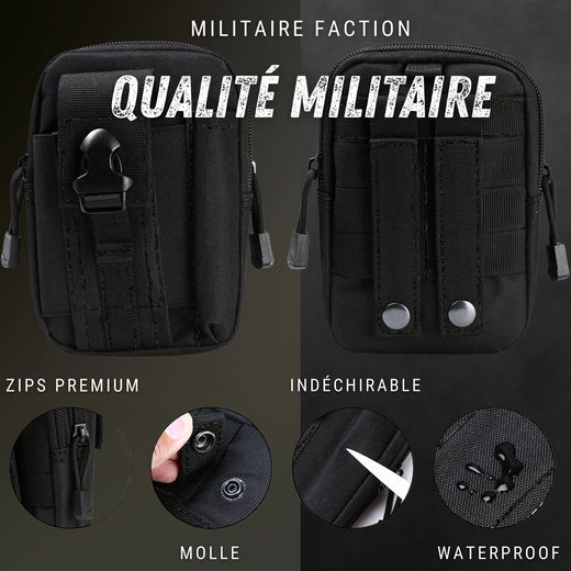 Pochette MOLLE Tactique Universelle – Nylon 1000D, EDC – Imperméable | Pour Airsoft et outdoor – Od Green – vue 3