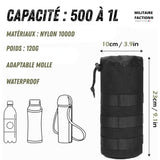 Étui MOLLE pour bouteilles de 500ml à 1L, nylon 1000D étanche, 23x10cm
