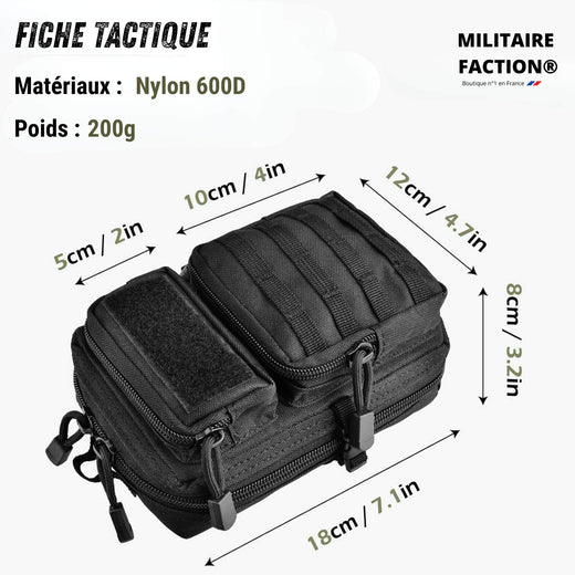 Pochette MOLLE Tactique EDC – Oxford 600D, Imperméable | Pour Airsoft et outdoor – Coyote – vue 3