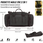 Schéma dimensions pochette MOLLE 32×15×10 cm avec bandoulière