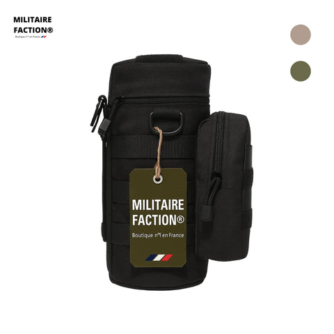 Porte-gourde noir avec étiquette MILITAIRE FACTION®