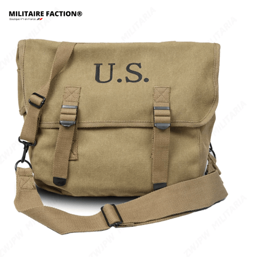Musette Militaire à Bandoulière – Compartiment PC – 38x28x15 cm, Toile | Pour EDC, airsoft et outdoor – Sable – vue 1