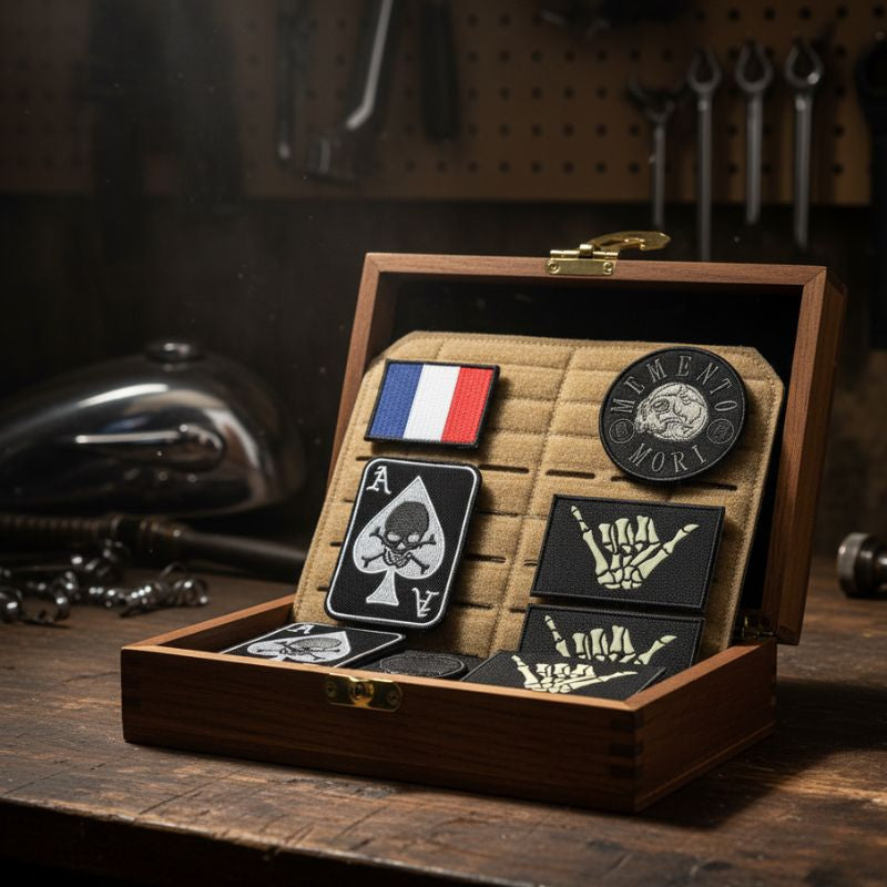 Pack de quartes patchs pour motards.