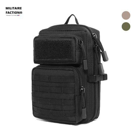 Pochette MOLLE EDC noire Militaire Faction – couleurs noir, coyote, vert
