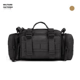 Pochette MOLLE EDC noire – face avant avec sangles et poches latérales, Militaire Faction