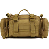 Pochette MOLLE EDC couleur coyote – vue avant avec sangles et zips
