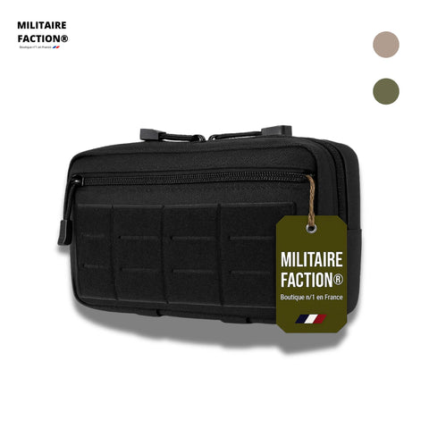 Pochette EDC noire avec étiquette suspendue Militaire Faction couleur kaki