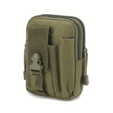 Vue arrière d'une pochette Molle verte pour accessoires EDC avec fermeture sécurisée et tissu résistant