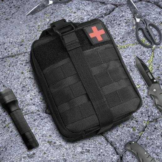 Trousse de Secours Tactique – Nylon 600D, MOLLE – Imperméable | Pour EDC, airsoft et outdoor – Kaki – vue 2