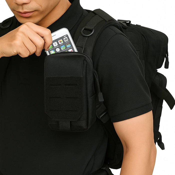 Pochette Tactique MOLLE Compacte – Nylon 1000D, EDC – 17x10x5 cm, Imperméable | Pour Airsoft et outdoor – Od Green – vue 2
