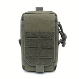 Pochette MOLLE militaire EDC en vert OD avec rabat scratch et passants compatibles