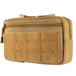 Pochette MOLLE militaire tan avec zip et attaches à scratch