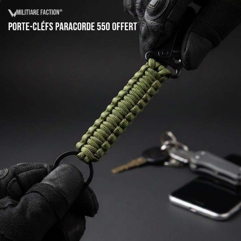 Porte clefs en para corde vert kaki - offert pour tout achat sur la boutique Militaire Faction.