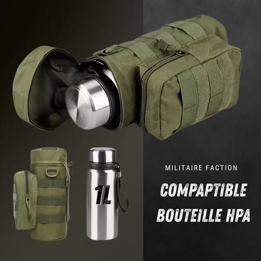 Porte-Gourde Tactique – 1L, Nylon 900D, MOLLE – Imperméable | Pour Randonnée, camping et outdoor – Od Green – vue 3
