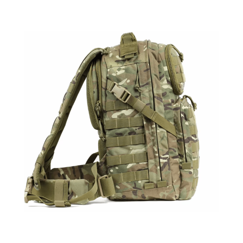 Sac Dos Militaire EDC Golf Fox 45L vue de profil  - Sangles de compressions latérales - Bandes PALS.
