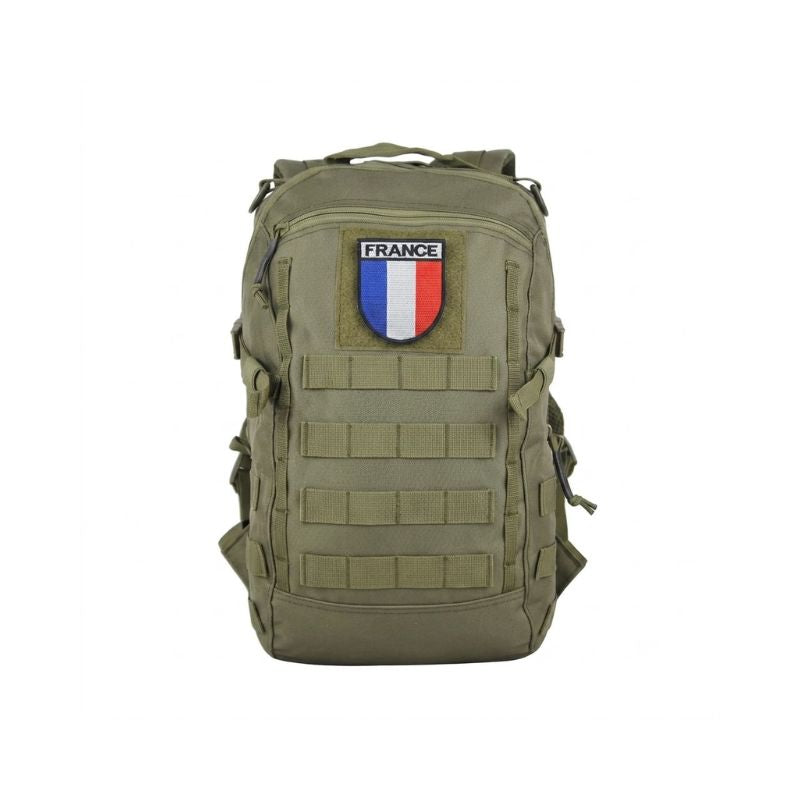 Sac à dos militaire 20l compact couleur kaki avec système MOLLE de face