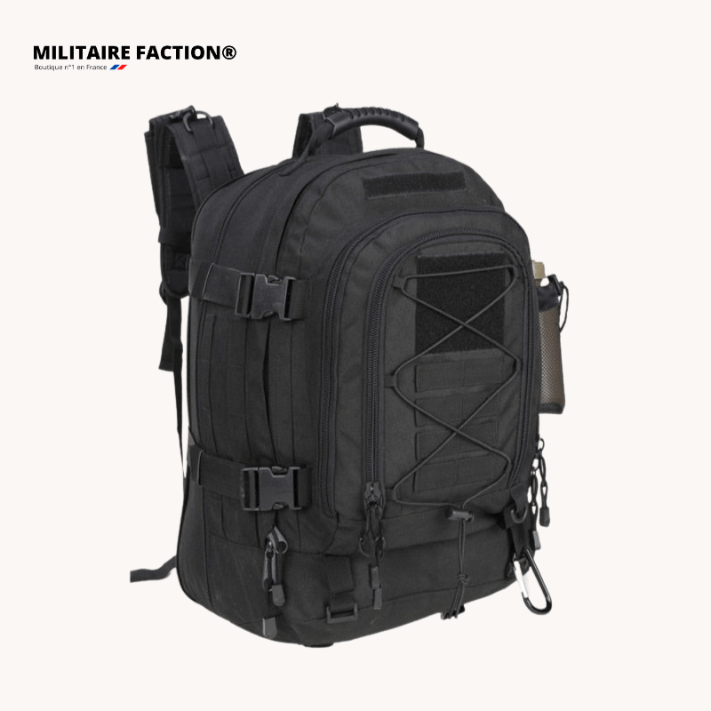 Sac a dos militaire noir tactique compressible.