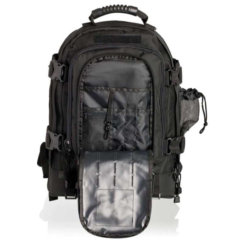 Sac a dos tactique 60l compartiment avant - Poches internes à partition - Filet - Séparations pour stylos. 