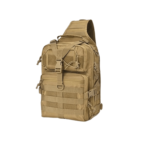 Sacoche militaire kaki avec une sangle réglable et système molle intégré