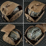  Housse casque airsoft vue de côté avec zip ouvert