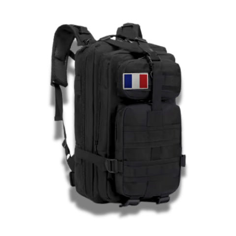 Vue  de face. Patch militaire français accrocher sur la zone velcro.