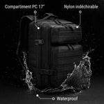 Sac à dos militaire 50 litres - Nylon indéchirable - Waterproof - Compartiment PC 17"