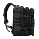 Sac_dos_militaire_50l vue de profil - sangles de compressions latérales - système molle.