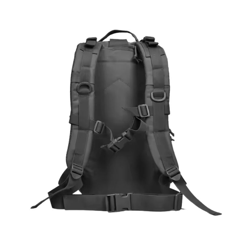 Sac dos militaire noir 38L de face.