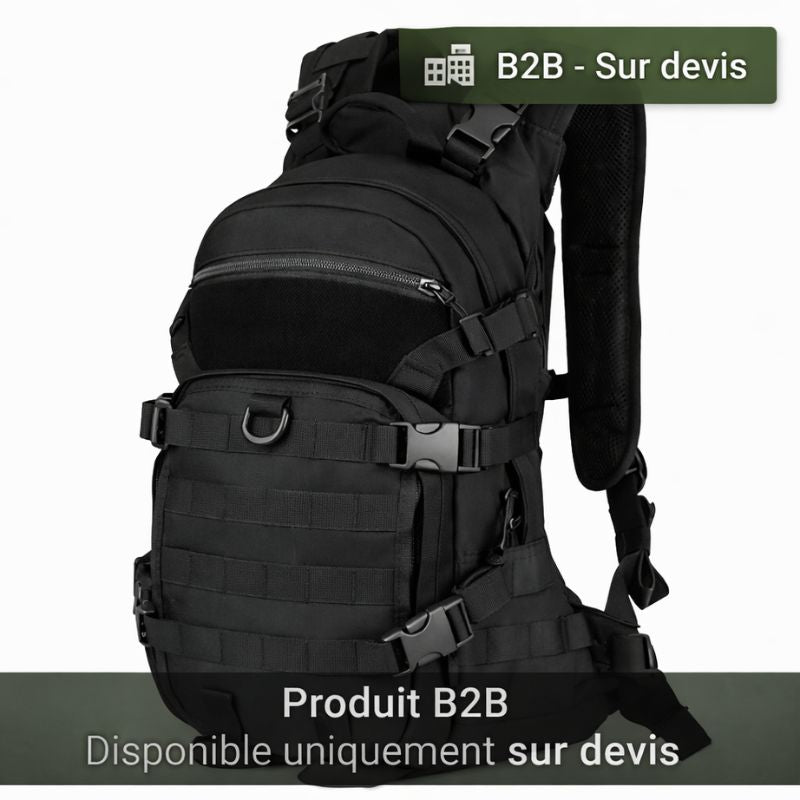 Sac à dos tactique noir 25L - Produit B2B disponible uniquement sur devis