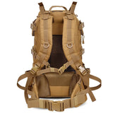 Sac à dos tactique 50L vue de dos avec dos matelassé et ceinture ventrale