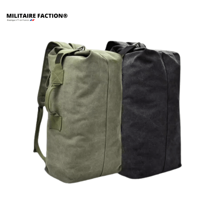 Sac Marin Militaire – Imperméable – 26x45x20cm, Toile | Pour Voyage, sport et transport – Marron - 30x55x20cm ( L ) – vue 2