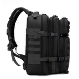 Sac à dos militaire 50l vue de profil - Système molle - Sangles de compression latérales.