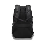 Dos du sac militaire noir avec sangles réglables, rembourrage en mesh respirant et confort renforcé