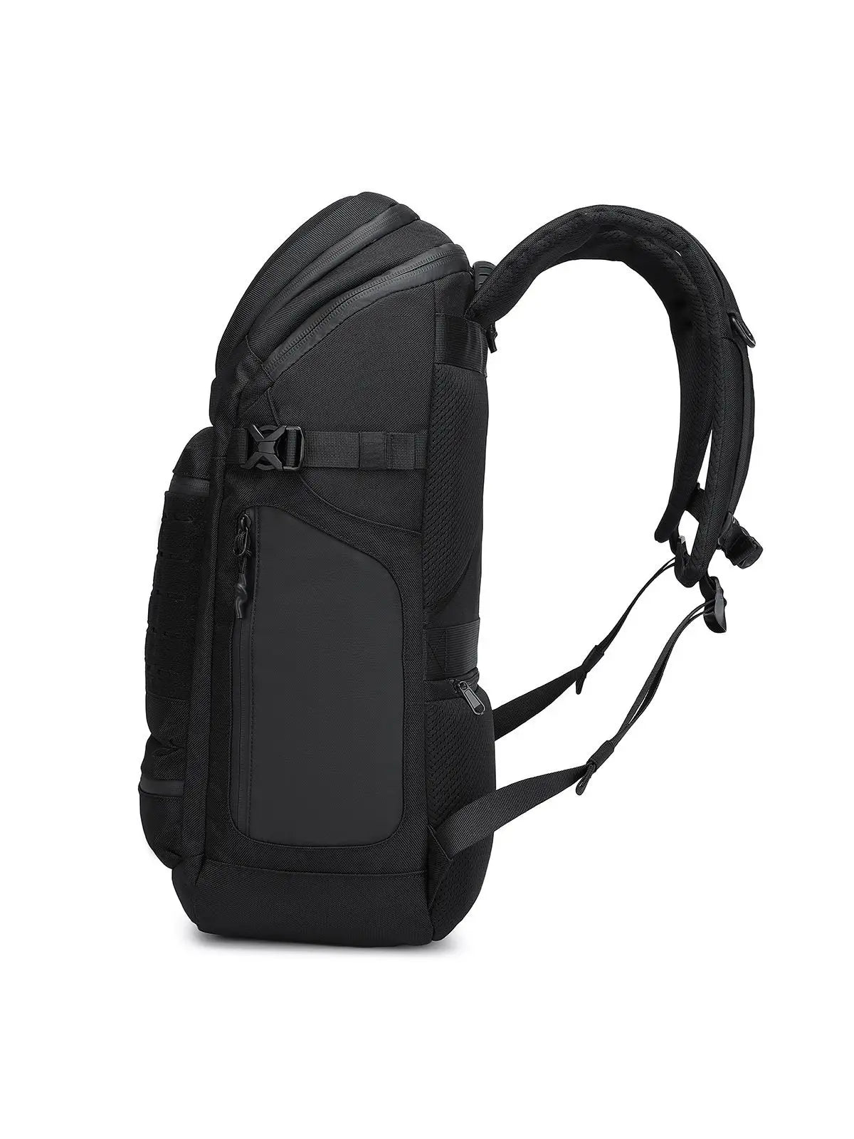 Sac militaire noir Militaire Faction avec structure rigide, poches zippées et sangle latérale de compression