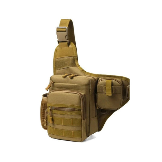 Sac Tactique à Bandoulière – Oxford 600D, MOLLE – 24 x 17 x 7 cm, Imperméable | Pour EDC, airsoft et outdoor – Tan – vue 2