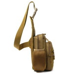 Sac tactique bandoulière vue de profil porte bouteille