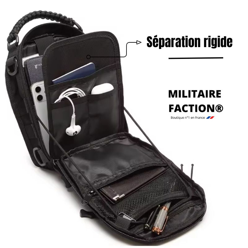 Sacoche Tactique Militaire – Nylon 1000D, MOLLE – 21 x 13 x 25 cm, Imperméable | Pour EDC, airsoft et outdoor – Tan – vue 2