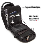 Sacoche tactique militaire - Compartiment principal à partition - Poche zippée en mesh. 