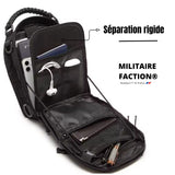 Sacoche tactique militaire - Compartiment principal à partition - Poche zippée en mesh. 