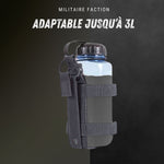 Porte-gourde noir avec bouteille 3L et étiquette Militaire Faction