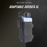 Porte-gourde noir avec bouteille 3L et étiquette Militaire Faction