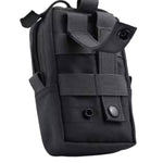 Dos de la pochette militaire noire avec attache MOLLE et boutons-pression robustes