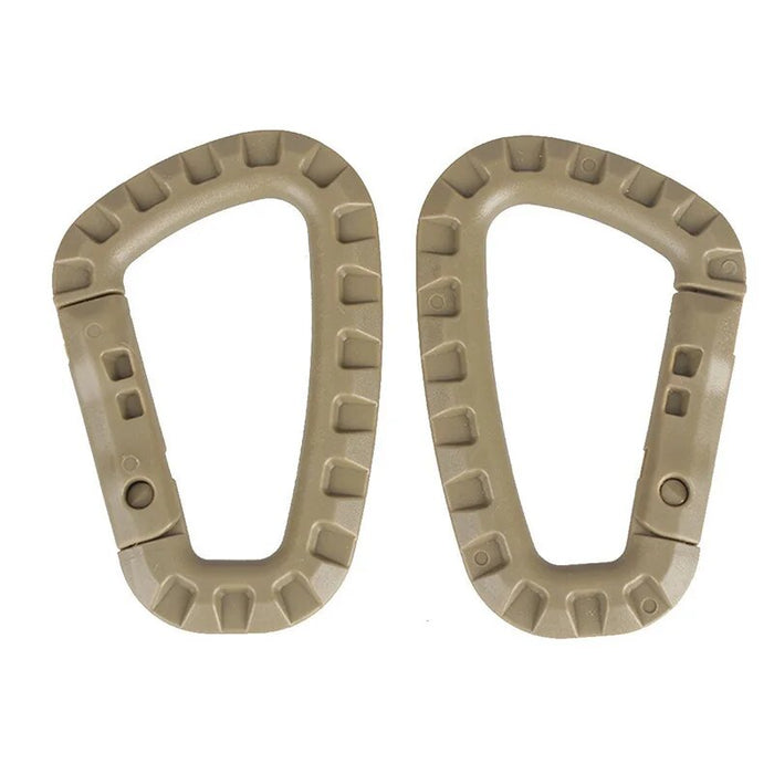 Mousqueton Militaire – MOLLE – Plastique | Pour EDC, camping et fixation outdoor – 5 pcs Coyote – vue 2