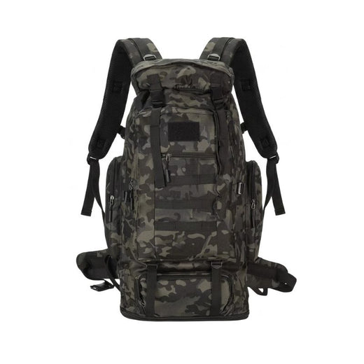 Sac de Voyage Militaire 100L – 600D, MOLLE – Imperméable, Respirant | Pour Sport et transport – Camo noir – vue 1