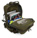 Sac à dos militaire avec ouverture 180 degrés du compartiment principal.