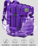 Sac à dos de sport violet étanche et résistant aux déchirures.