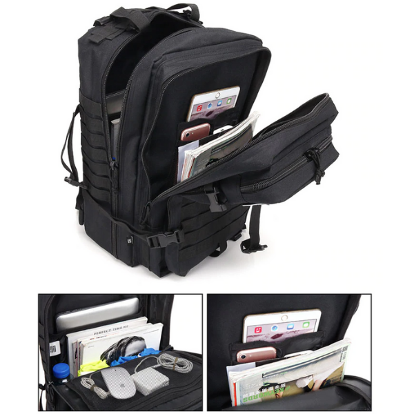 Sac à Dos Militaire Noir 50L
