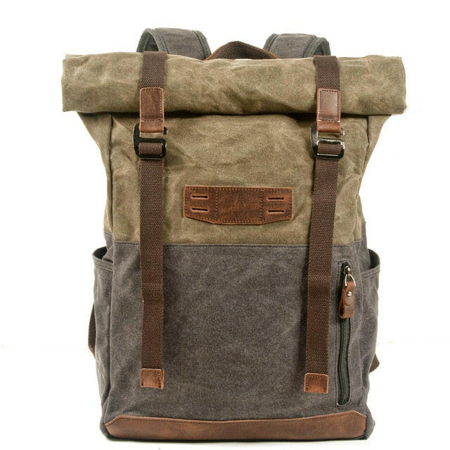 Sac à Dos Armée Suisse – Compartiment PC – 35L, Toile | Pour Randonnée, EDC et outdoor – Gris - Marron – vue 1
